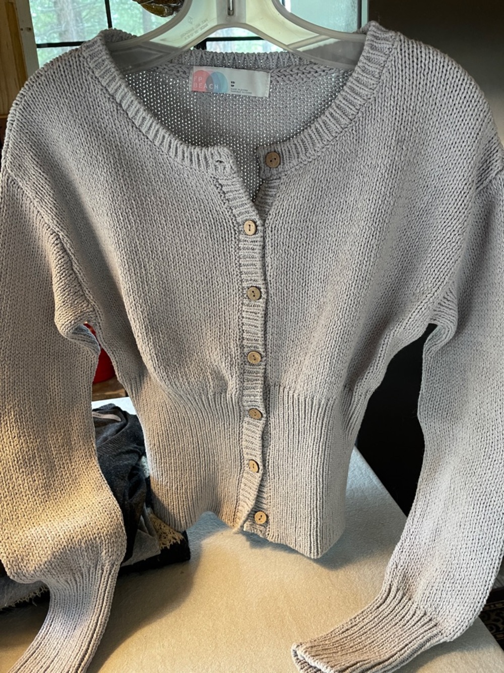 Free people new light grey cardigan